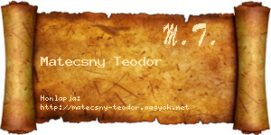 Matecsny Teodor névjegykártya